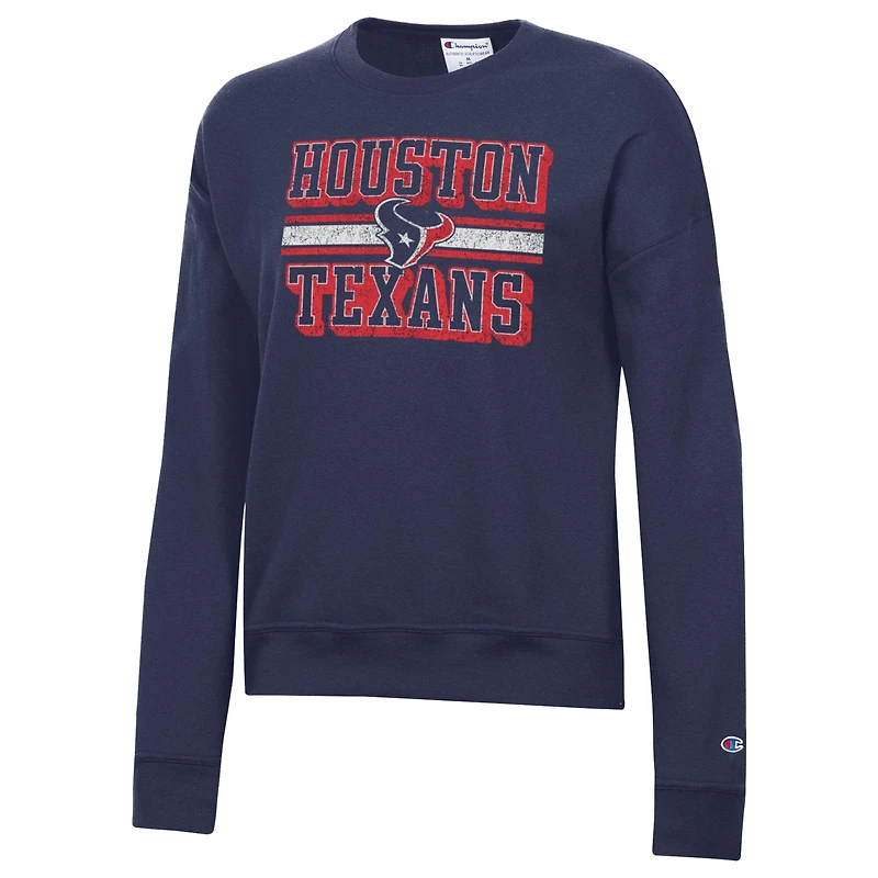 Women's Champion  Navy Houston Texans Powerblend Fleece Sweatshirt