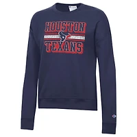 Women's Champion  Navy Houston Texans Powerblend Fleece Sweatshirt