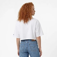Women's Champion  White Houston Texans Boyfriend Cropped T-Shirt