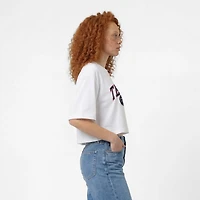 Women's Champion  White Houston Texans Boyfriend Cropped T-Shirt