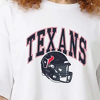 Women's Champion  White Houston Texans Boyfriend Cropped T-Shirt