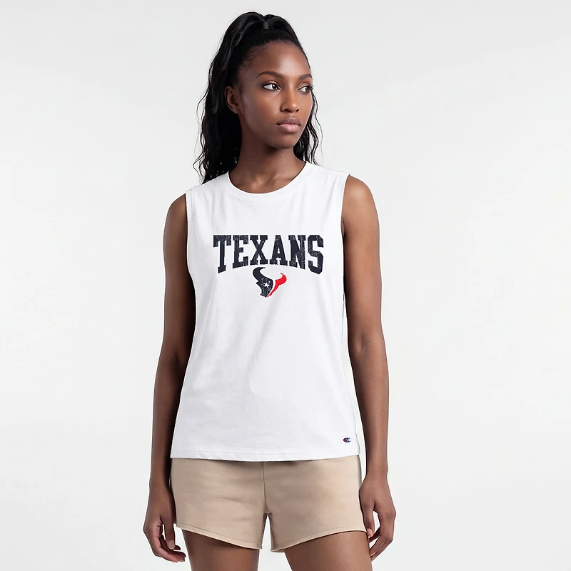Women's Champion  White Houston Texans Muscle Tank Top