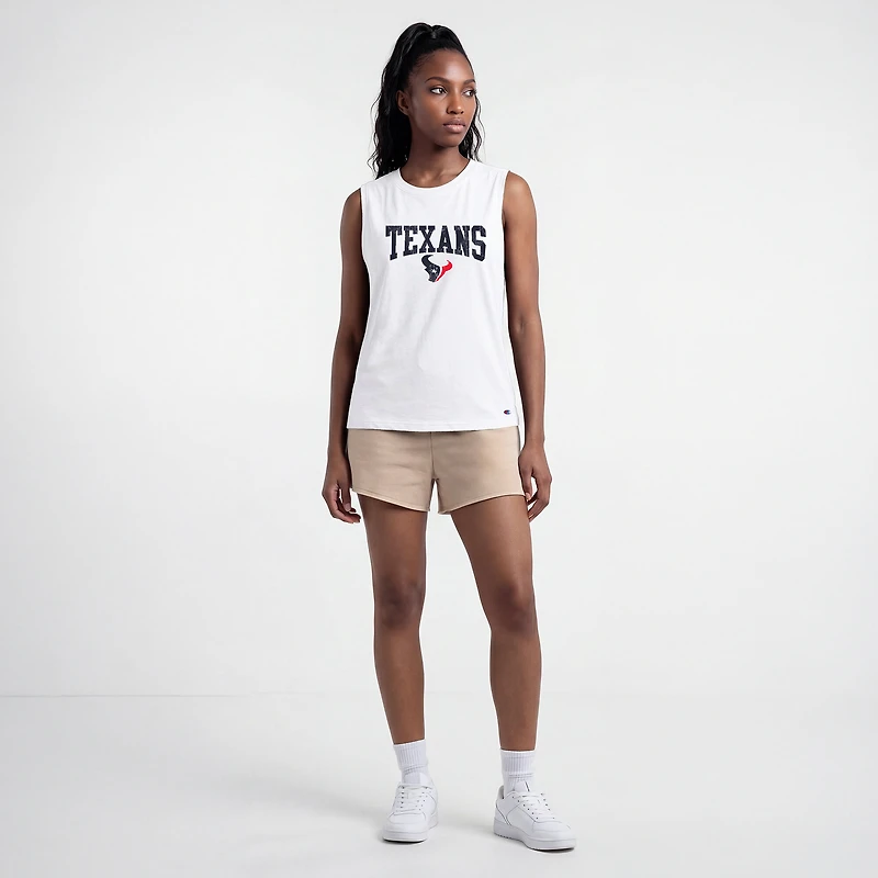 Women's Champion  White Houston Texans Muscle Tank Top