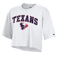 T-shirt court blanc à étoiles pailletées des Houston Texans, Champion pour femmes