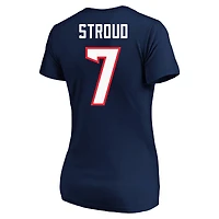 Women's C.J. Stroud Navy Houston Texans Plus Fair Catch Name & Number Scoop Neck T-Shirt