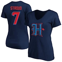 T-shirt à col rond pour femme C.J. Stroud Navy Houston Texans grande taille Fair Catch Name & Number