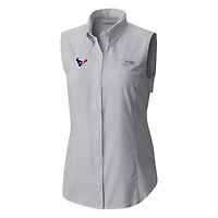 Women's Columbia  Gray Houston Texans PFG Tamiami Omni-Shade Sleeveless Button-Up Shirt