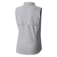 Women's Columbia  Gray Houston Texans PFG Tamiami Omni-Shade Sleeveless Button-Up Shirt