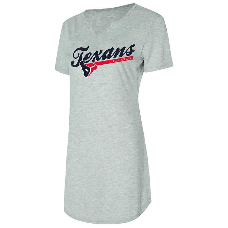 Women's Concepts Sport Gray Houston Texans Petition Knit Nightshirt