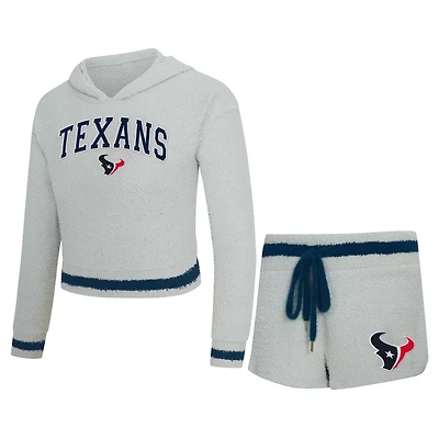 Ensemble sweat à capuche et short manches longues Whitley gris Houston Texans pour femme Concepts Sport