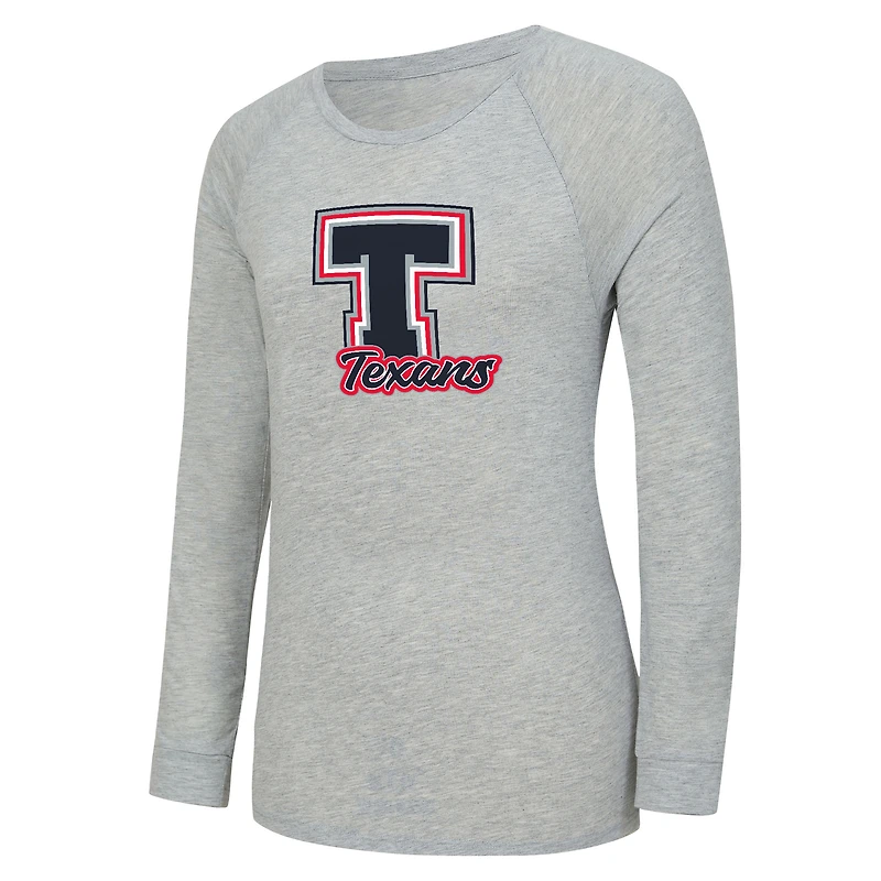 Women's Concepts Sport  Heather Gray/Navy Houston Texans Regulate Plaid Long-Sleeve T-Shirt & Shorts Sleep Set