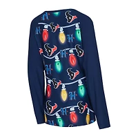 Ensemble t-shirt à manches longues et pantalon en tricot raglan Garland de Houston Texans pour femme Concepts Sport