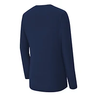 Ensemble de nuit pour femme Concepts Sport Navy Houston Texans Chesnut avec t-shirt à manches longues et pantalon