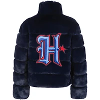 Women's Cuce  Navy Houston Texans Faux Fur Full-Zip Coat