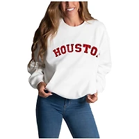 Sweat-shirt à bijoux en chenille blanc Cuce Houston Texans pour femme