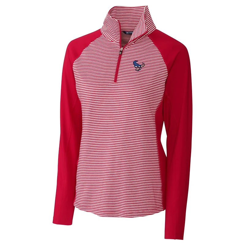 Women's Cutter & Buck Red Houston Texans Forge Tonal Half-Zip Top