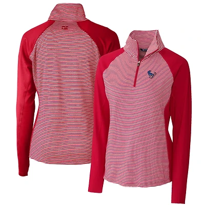 Women's Cutter & Buck Red Houston Texans Forge Tonal Half-Zip Top