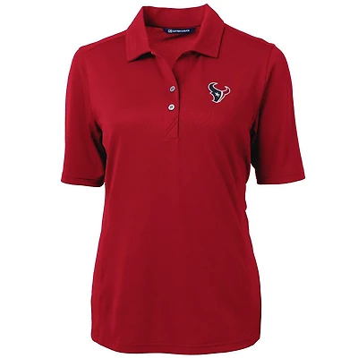 Polo recyclé Cutter & Buck rouge Houston Texans Virtue Eco Pique pour femme