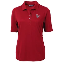 Polo recyclé Cutter & Buck rouge Houston Texans Virtue Eco Pique pour femme