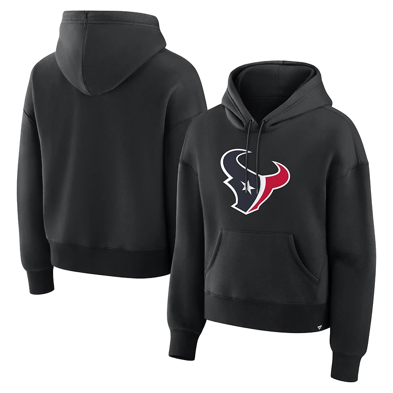 Women's Fanatics Black Houston Texans Relaxed High Hip Essential Legacy Hoodie