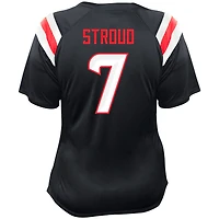 Women's Fanatics C.J. Stroud Navy Houston Texans Plus Name & Number Raglan Lace V-Neck T-Shirt