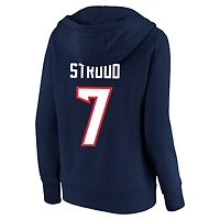 Women's Fanatics C.J. Stroud Navy Houston Texans Plus Player Name & Number V-Neck Hoodie