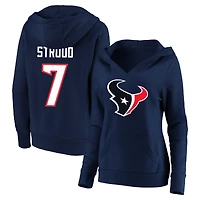 Women's Fanatics C.J. Stroud Navy Houston Texans Plus Player Name & Number V-Neck Hoodie