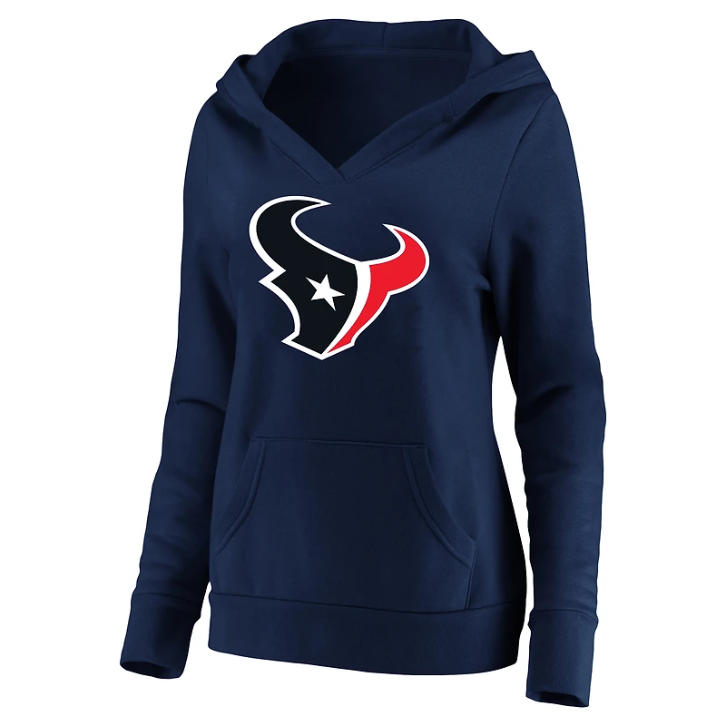 Women's Fanatics C.J. Stroud Navy Houston Texans Plus Player Name & Number V-Neck Pullover Hoodie