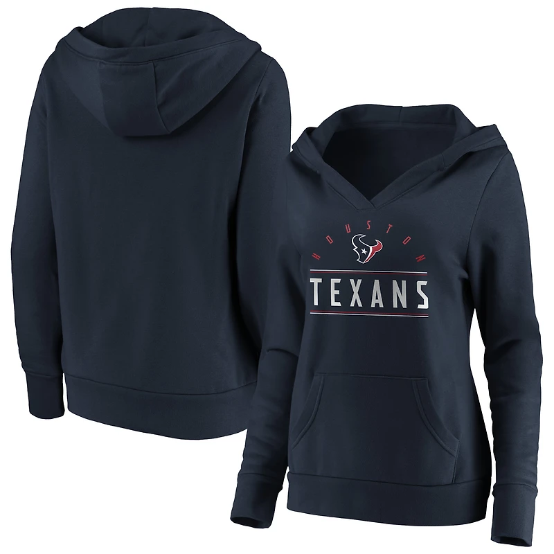 Sweat à capuche col en V Fanatics Navy Houston Texans Iconic League Leader pour femme