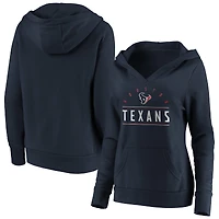 Sweat à capuche col en V Fanatics Navy Houston Texans Iconic League Leader pour femme