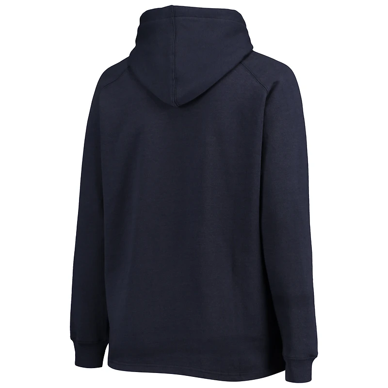 Women's Fanatics Navy Houston Texans Plus First Contact Raglan Pullover Hoodie