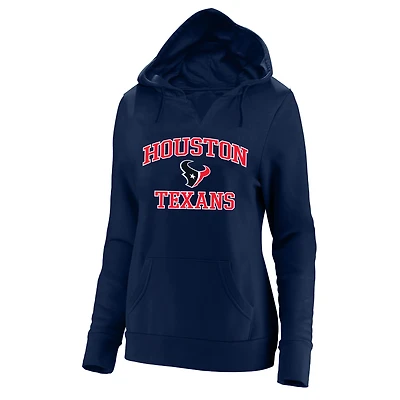 Women's Fanatics Navy Houston Texans Plus Heart & Soul V-Neck Hoodie