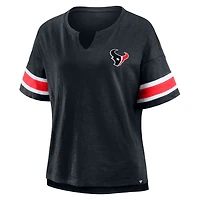 Women's Fanatics Navy Houston Texans Plus Redzone Notch Neck T-Shirt