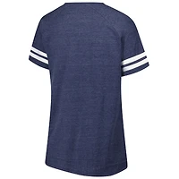 T-shirt à col raglan rayé bleu marine pour femme Fanatics Houston Texans grande taille