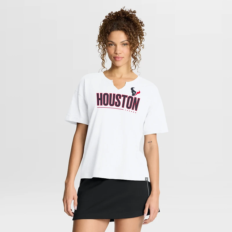 Women's Fanatics White Houston Texans Redzone Slub Boxy T-Shirt