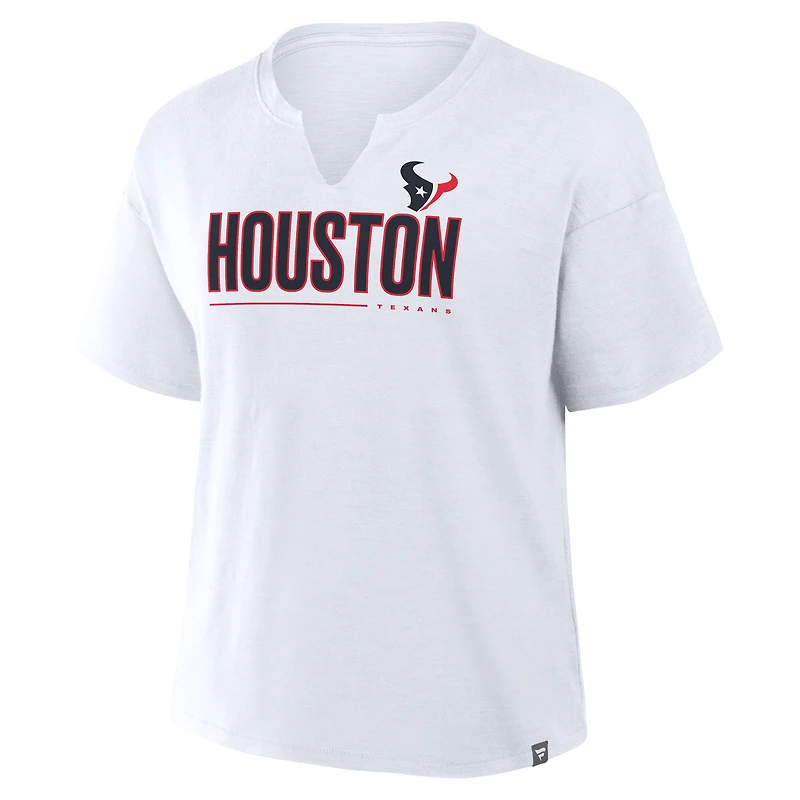 Women's Fanatics White Houston Texans Redzone Slub Boxy T-Shirt