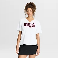Women's Fanatics White Houston Texans Redzone Slub Boxy T-Shirt