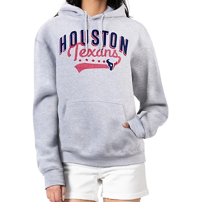 Women's G-III 4Her by Carl Banks  Heather Gray Houston Texans Filigree Logo Pullover Hoodie