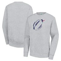 Women's G-III 4Her by Carl Banks Heather Gray Houston Texans Football Logo Graphic Fleece Tri-Blend Pullover Sweatshirt