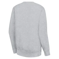 Women's G-III 4Her by Carl Banks Heather Gray Houston Texans Football Logo Graphic Fleece Tri-Blend Pullover Sweatshirt