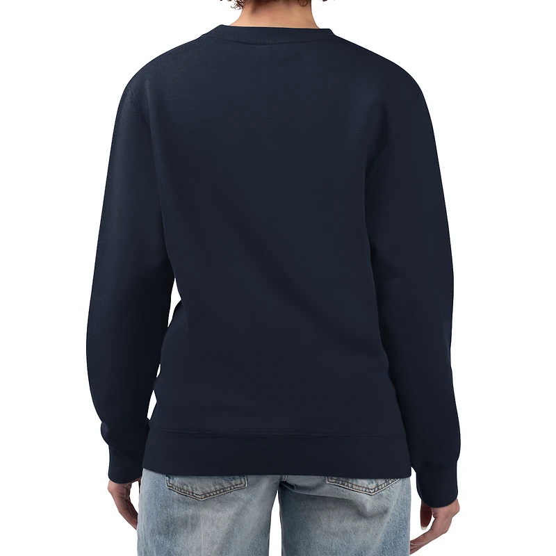 Women's G-III 4Her by Carl Banks Navy Houston Texans Large Round Team Graphic Fleece Pullover Sweatshirt