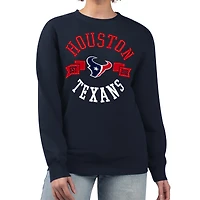 Women's G-III 4Her by Carl Banks Navy Houston Texans Large Round Team Graphic Fleece Pullover Sweatshirt