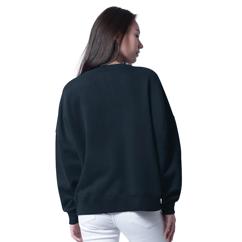 Sweat-shirt surdimensionné bleu marine G-III 4Her par Carl Banks pour femme, motif Houston Texans