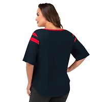 Women's G-III 4Her by Carl Banks Navy Houston Texans Plus Linebacker T-Shirt
