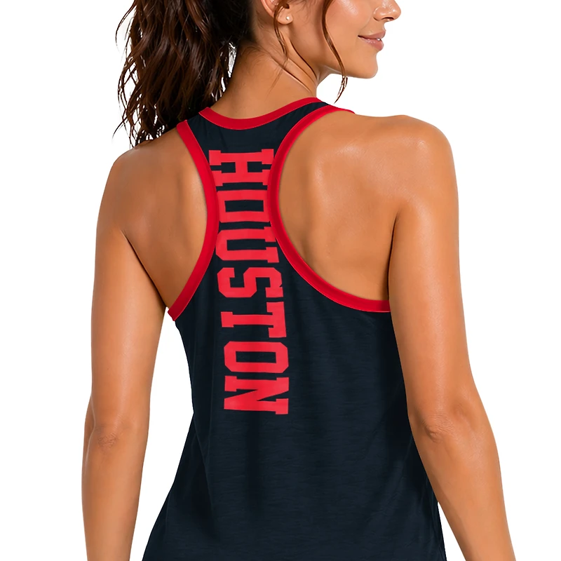 Women's G-III 4Her by Carl Banks Navy Houston Texans Tater II Racerback Tank Top