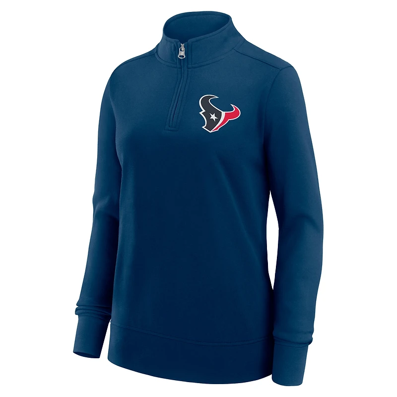Women's Logo Athletic Navy Houston Texans Velocity Quarter-Zip Jacket