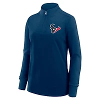Women's Logo Athletic Navy Houston Texans Velocity Quarter-Zip Jacket