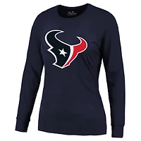 T-shirt à manches longues pour femme Majestic Threads C.J. Stroud Navy Houston Texans avec nom et numéro du joueur