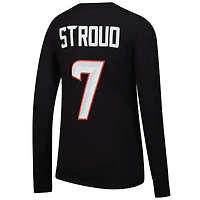 T-shirt à manches longues pour femme Majestic Threads C.J. Stroud Navy Houston Texans avec nom et numéro du joueur