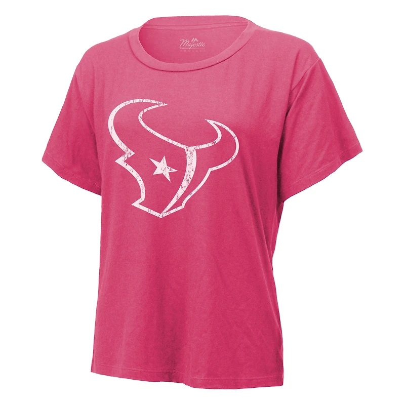 T-shirt Majestic Threads C.J. Stroud rose avec nom et numéro des Houston Texans pour femmes